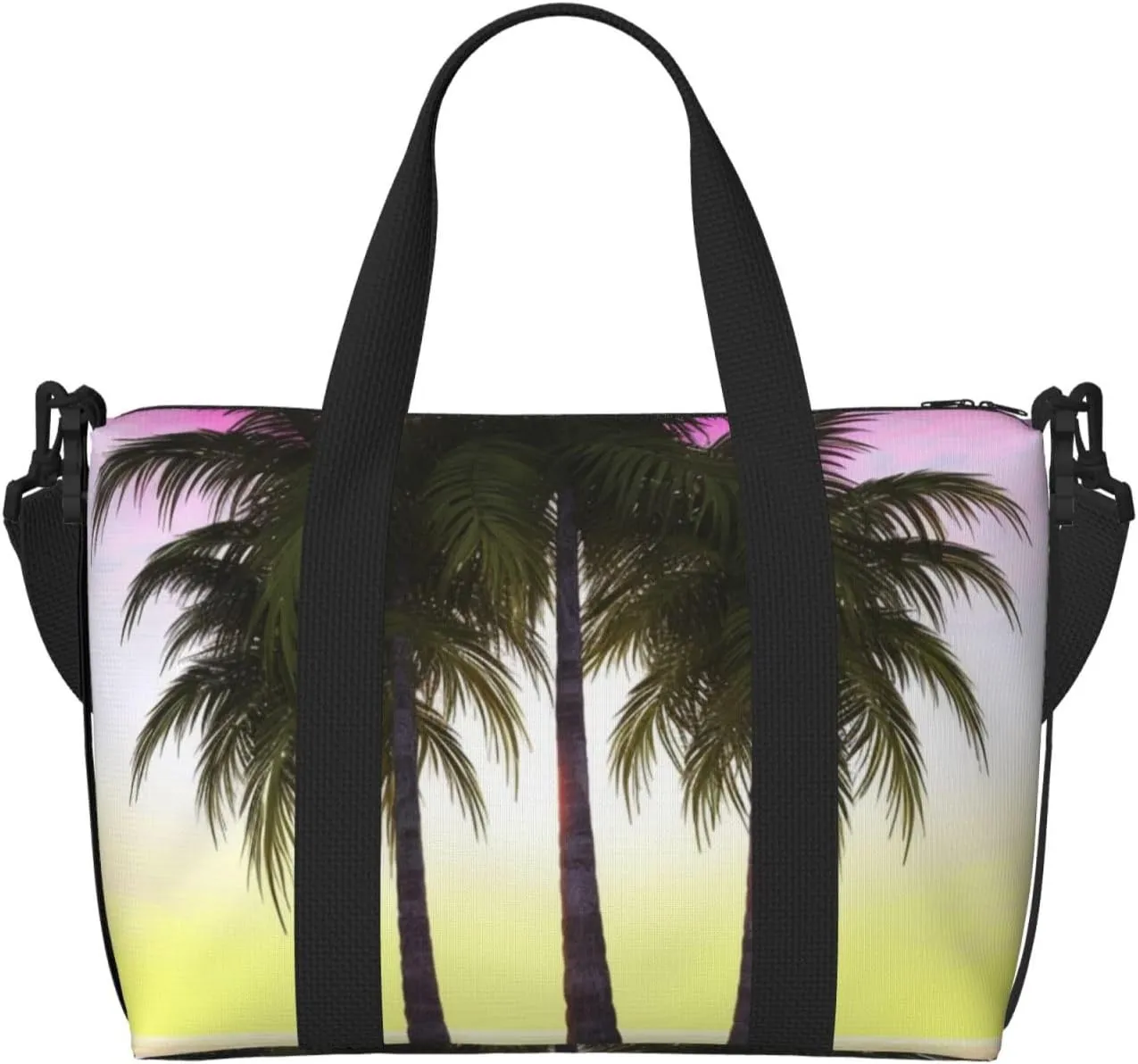 Sports Gym Bag for Women Men Travel Duffel Bag Tote Tropical Palm Tree Weekender Bag Canvas Carry on Overnight Bag for Travel Swimming Fitness Workout Sports Duffle Bag