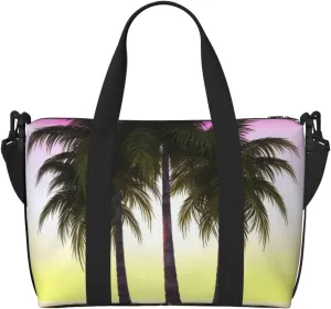 Sports Gym Bag for Women Men Travel Duffel Bag Tote Tropical Palm Tree Weekender Bag Canvas Carry on Overnight Bag for Travel Swimming Fitness Workout Sports Duffle Bag