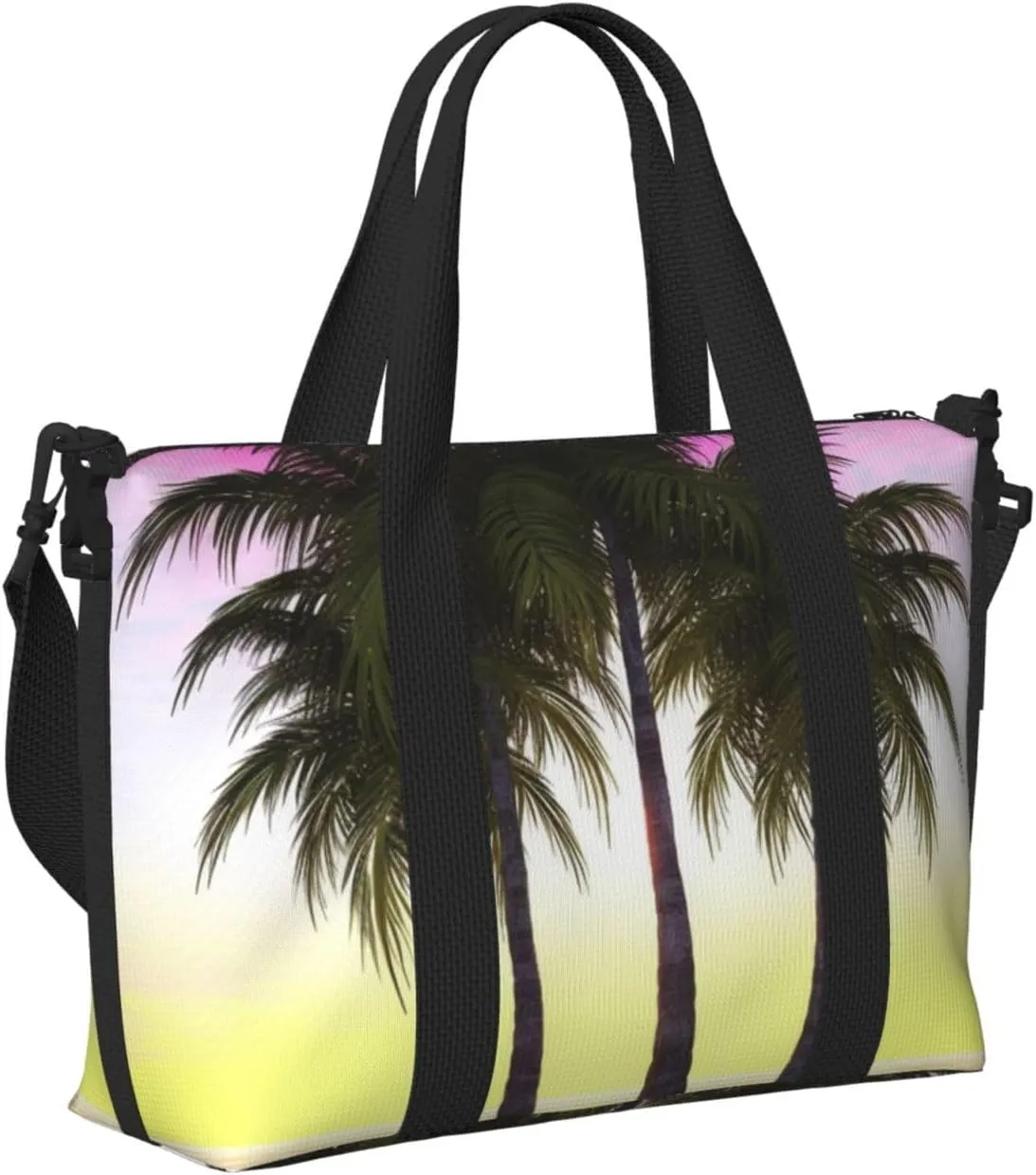 Sports Gym Bag for Women Men Travel Duffel Bag Tote Tropical Palm Tree Weekender Bag Canvas Carry on Overnight Bag for Travel Swimming Fitness Workout Sports Duffle Bag