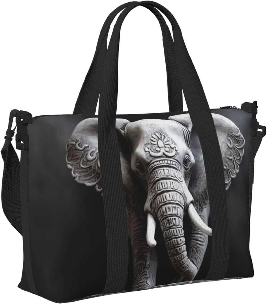 Sports Gym Bag for Women Men Travel Duffel Bag Tote Weekender Bag Carry on Overnight Bag for Travel Swimming Fitness Workout Sports Gray Elephant Duffle Bag