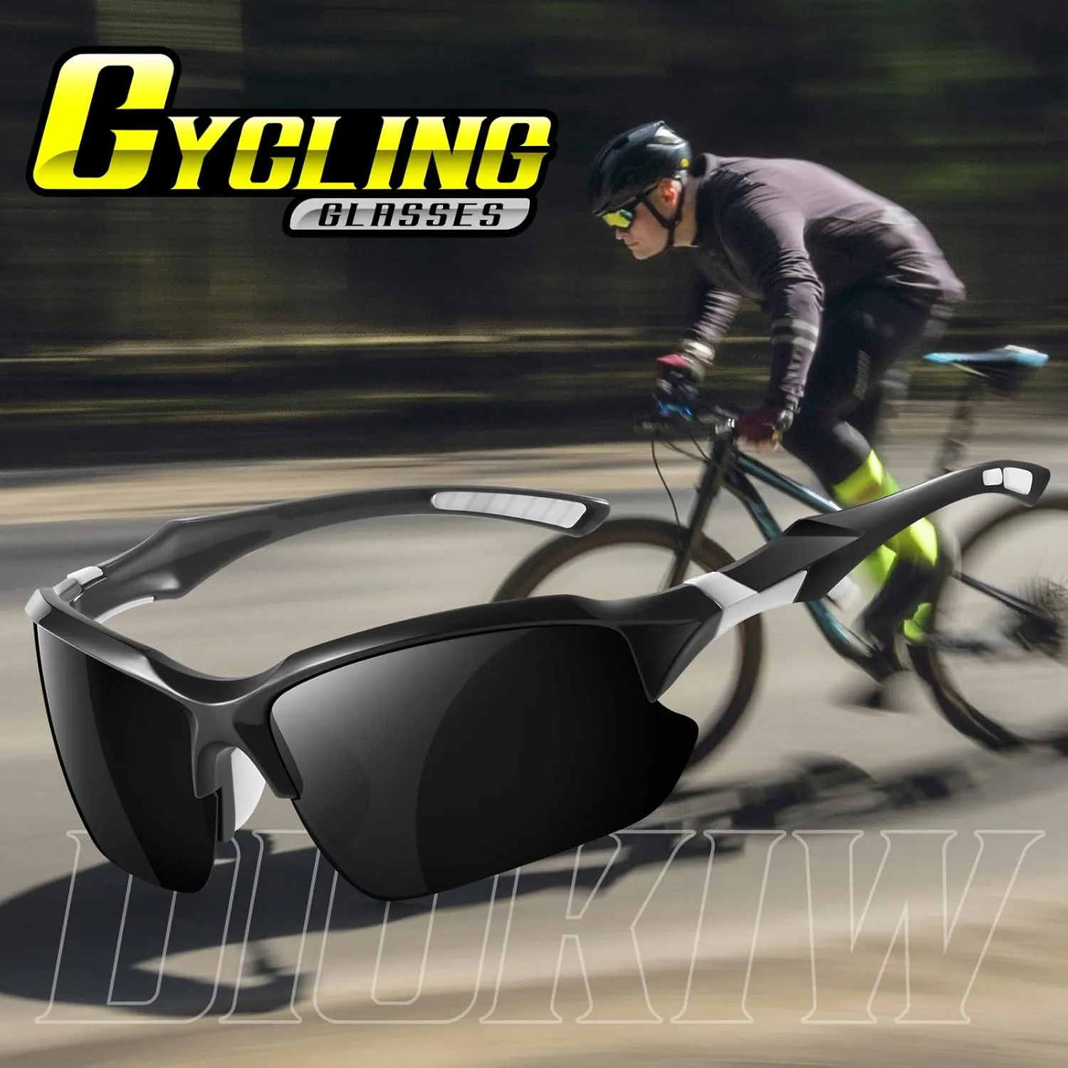 Sports Polarized Sunglasses for Men Cycling Running UV Protection Sun Glasses Lightweight Half Frame Goggles