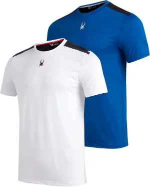 Spyder Men's Athletic T-Shirt - 2 Pack Dry Fit Short Sleeve Performance Sports Tee (S-XL)