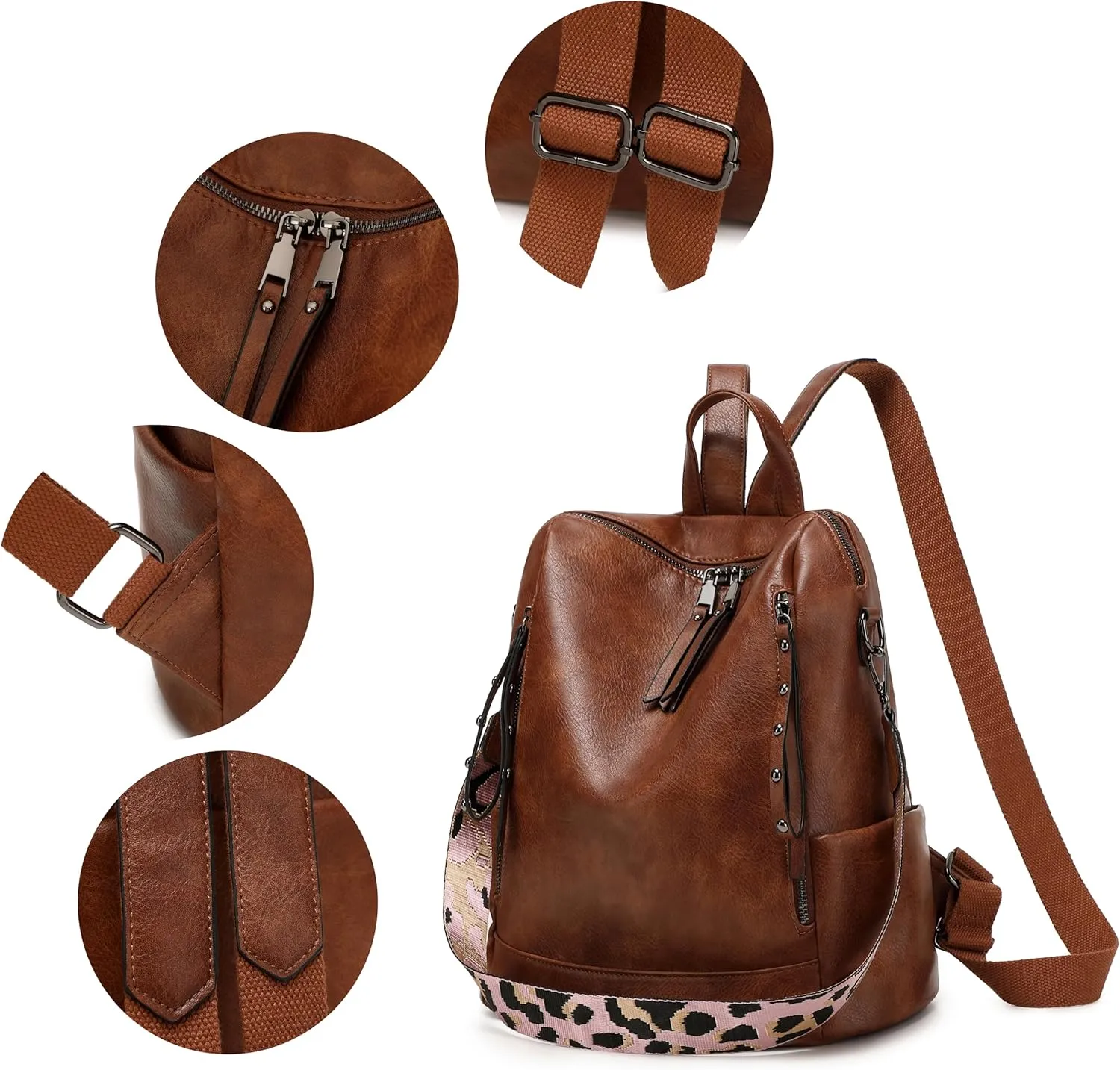 sqlp Fashion Backpack Purse for Women Vegan Leather Travel Back Pack Womens Designer Shoulder Bags
