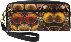 SSIMOO Condiments Spices Print Travel Makeup Bag For On-The-Go Style For Storing Cosmetics And Beauty Essentials