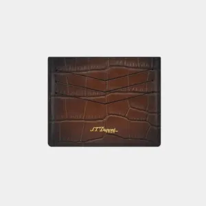 S.T. Dupont La Grand Atelier Brown Leather Card Holder 190476