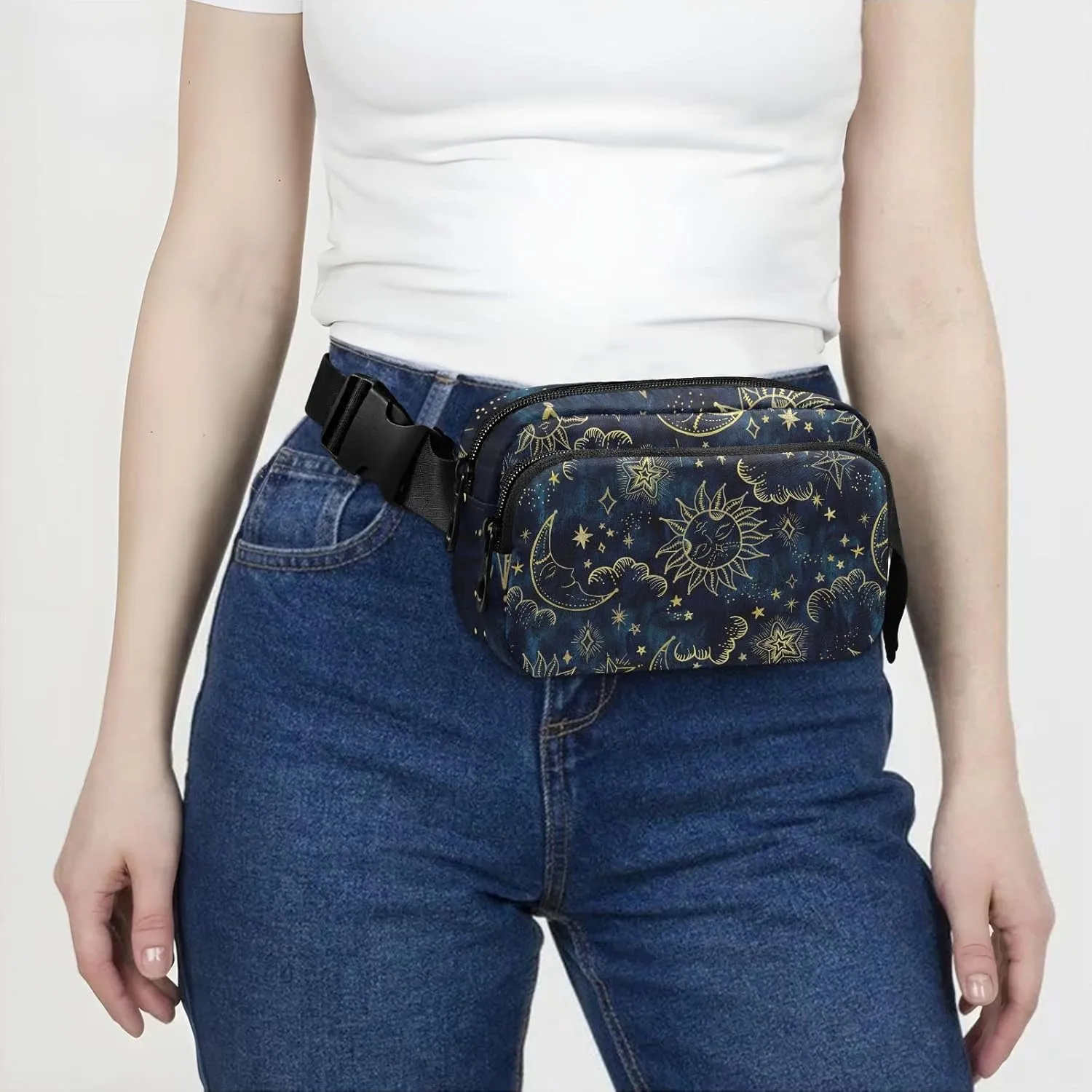 Starry Sun Fanny Packs for Women Men Crossbody Bag Fashion Waist Packs Waterproof Sling Bag Belt Bag Waist Pouch with Adjustable Strap for Outdoors Shopping Valentines Day Gifts Workout Travel Hiking