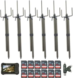 Stealth Cam SD Card Reader and Viewer with 4.3-Inch LCD Touchscreen and Touch Detection (6-Pack) Bundle with Trail Camera Mount Stick (6-Pack), 32GB Memory Card (12-Pack), and Card Reader (25 Items)
