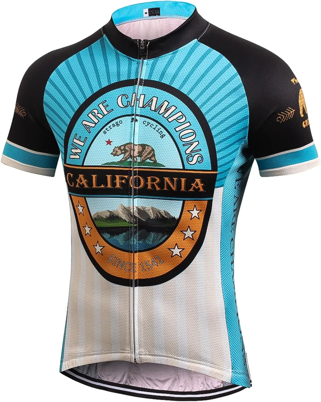 Strgao Men's Cycling Jersey Bike Short Sleeve Shirt