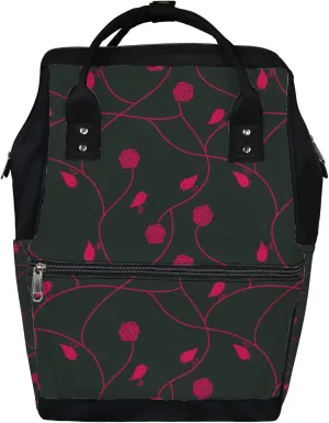 Stylish Floral Diaper Bag Backpack Waterproof Backpack Baby Nappy Changing Bag for Travel Large Capacity Durable and Stylish for Woman