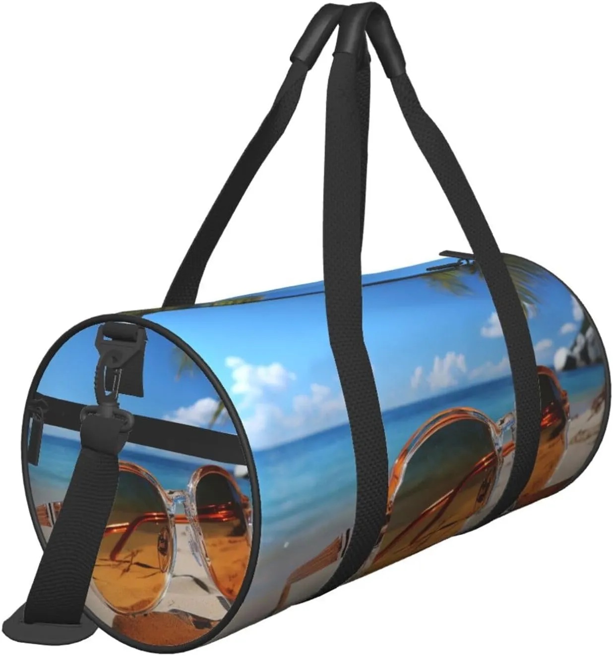 Summer glasses and beach Travel Duffle Bag for Men Women Sport Gym Bag Foldable Weekender Bag Carry on Overnight Bag for Travel Swimming Basketball