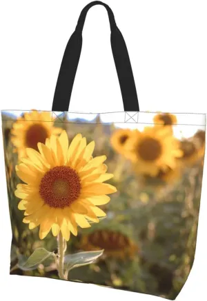 Sunflower Casual Daily Handbags Classic Style Shoulder Bags Women'S Large-Capacity Shoulder Shopping Bags Black