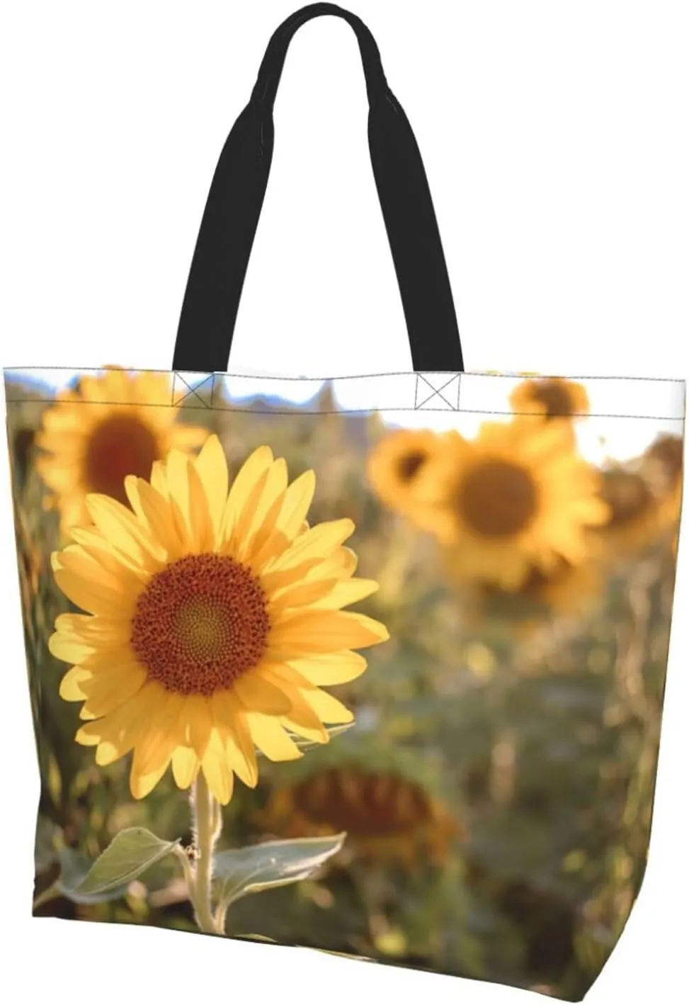 Sunflower Casual Daily Handbags Classic Style Shoulder Bags Women'S Large-Capacity Shoulder Shopping Bags Black