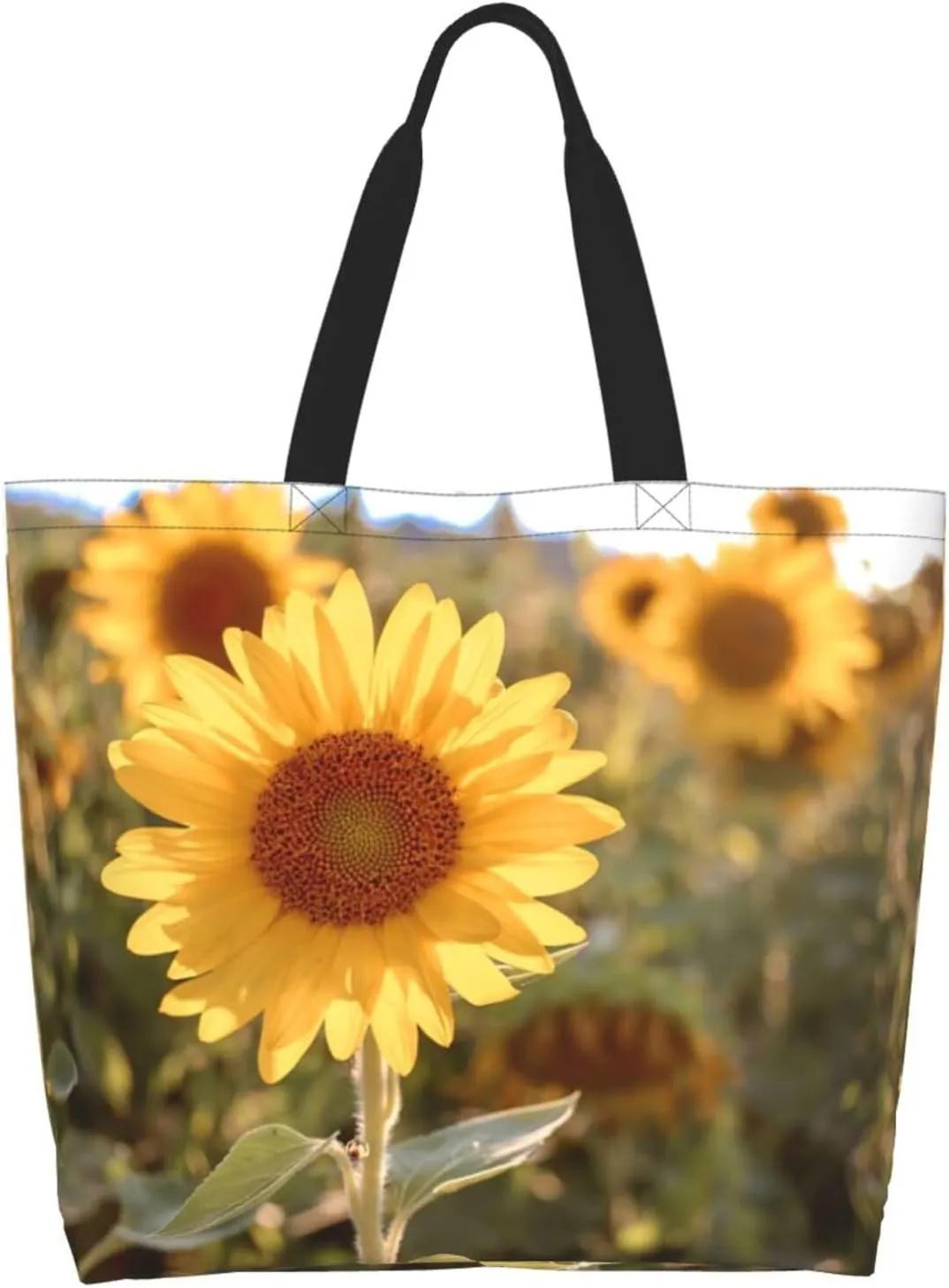 Sunflower Casual Daily Handbags Classic Style Shoulder Bags Women'S Large-Capacity Shoulder Shopping Bags Black