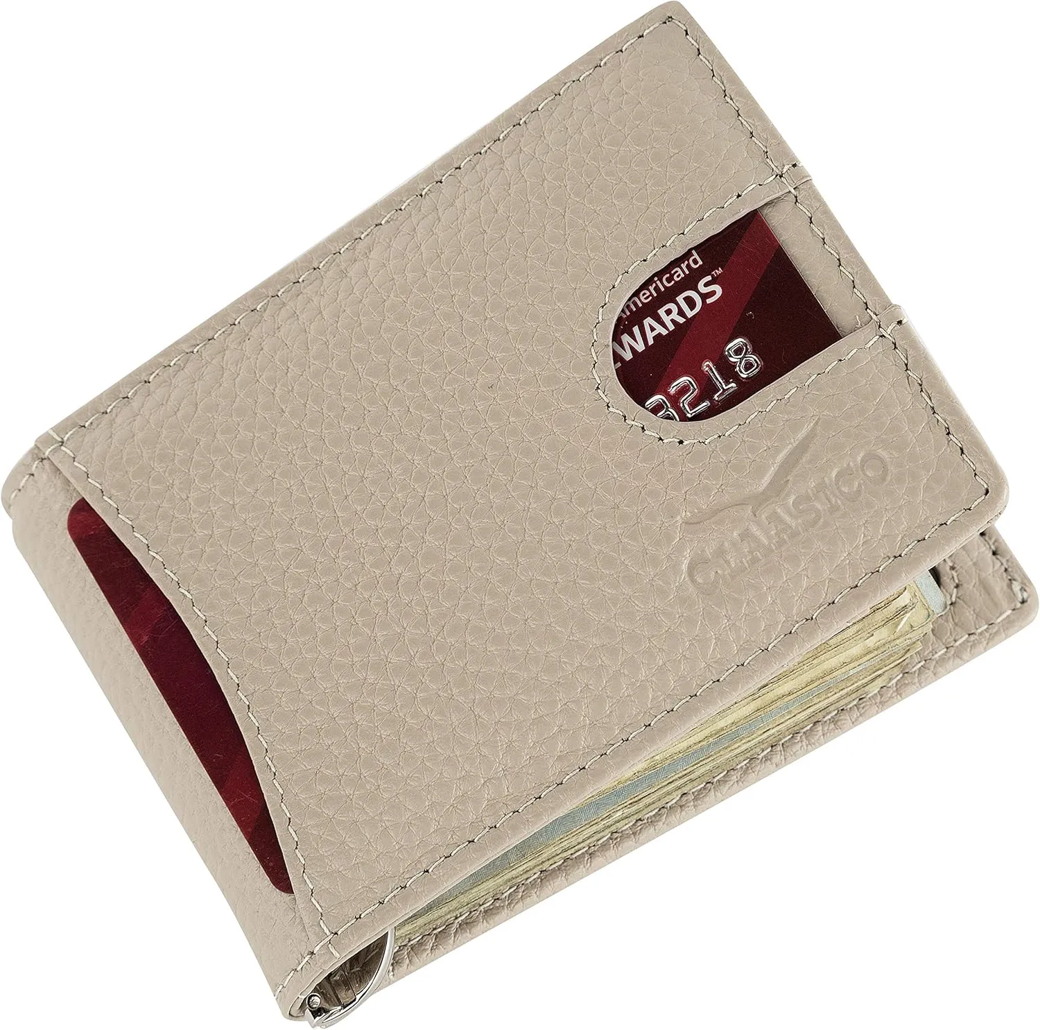 Super Slim RFID Leather Wallet For Men Cardholder & Money Clip Inside Perfect For Travel & Front Pocket Use