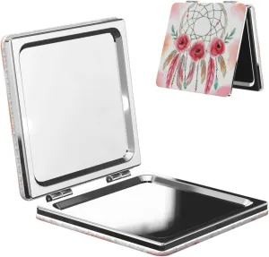 Sweet Dream Catcher Women Small Pocket Mirror Travel Cosmetic Mirror Folding Handheld Makeup Mirror