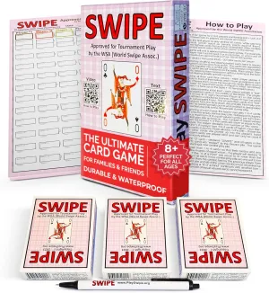 Swipe Card Game - Fun & Strategy for Kids 8 , Teens, Adults, Seniors - 2 to 8 Players, Ideal for Family Game Night