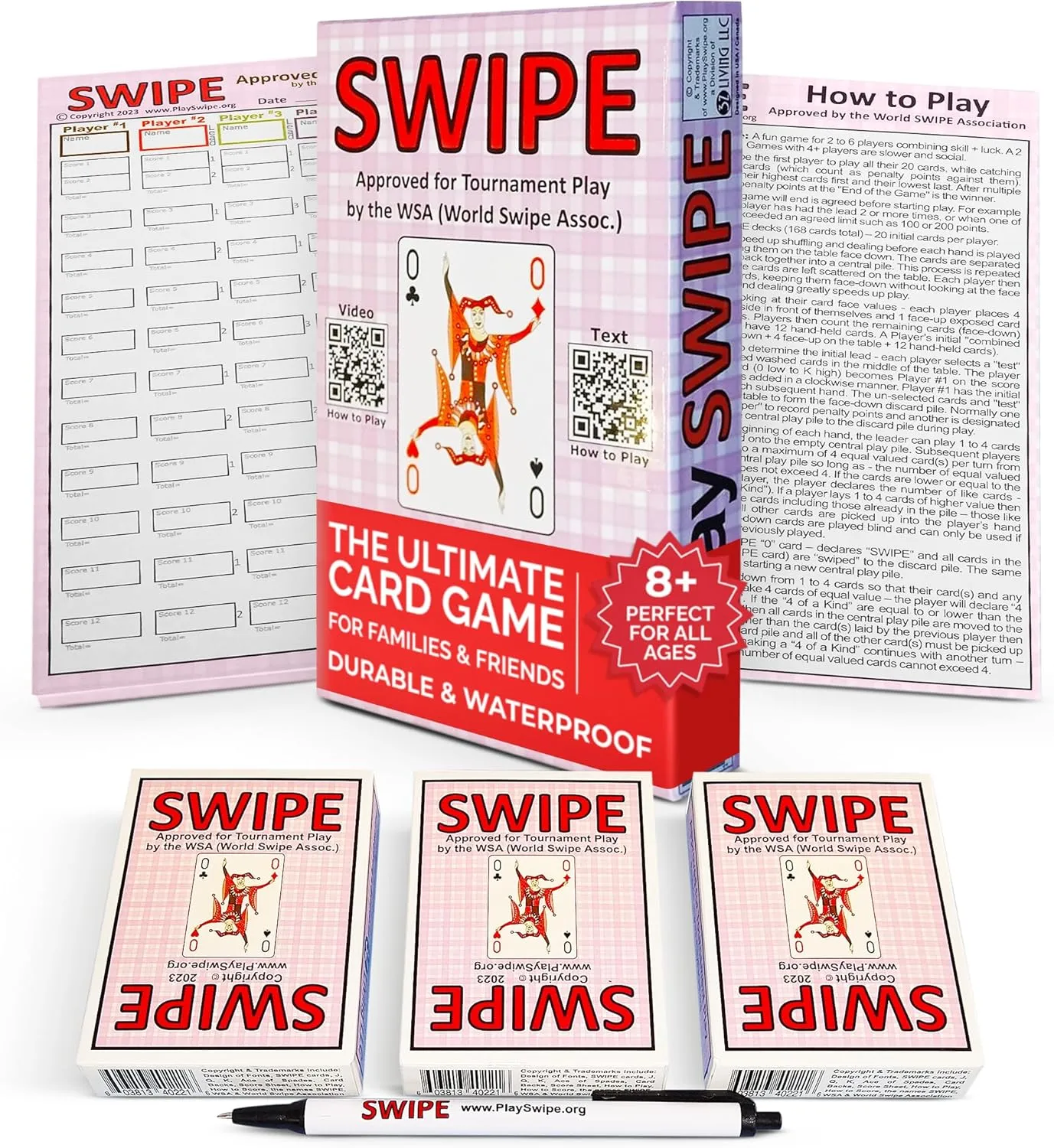 Swipe Card Game - Fun & Strategy for Kids 8 , Teens, Adults, Seniors - 2 to 8 Players, Ideal for Family Game Night