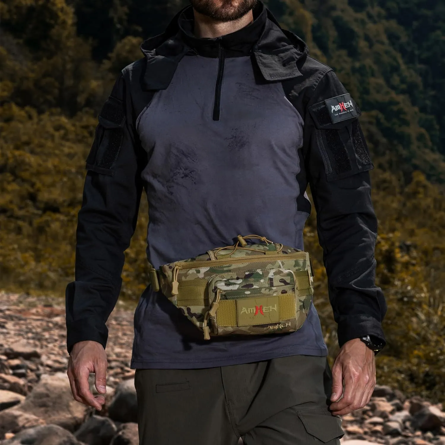Tactical Fanny Pack Military Army Molle Edc Hip Waist Bag for Men Women 3.5L (Camo)