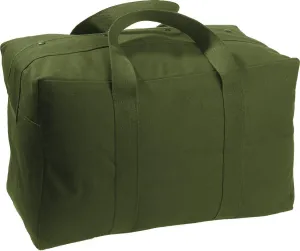 Tactical Parachute Cargo Bag LARGE Cotton Canvas Carry Bag, 24" x 15" x 13" - Olive Drab