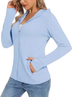 TACVASEN Women's Sun Hoodies Lightweight Jacket for Women Zip Up UPF 50  UV Shirt Long Sleeves