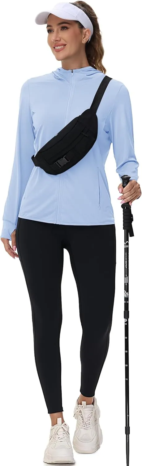 TACVASEN Women's Sun Hoodies Lightweight Jacket for Women Zip Up UPF 50  UV Shirt Long Sleeves