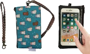 Tainada Phone Wristlet Purse 2 in 1 Pouch w/Clear View Window Touch Screen & Detachable Neck Strap Lanyard, Wristlet Strap for iPhone 15/14 Pro Max, 15/14 Plus; Samsung S24  (Cats Pattern Turquoise)