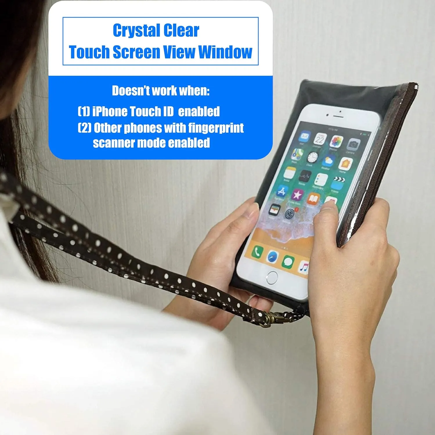 Tainada Phone Wristlet Purse 2 in 1 Pouch w/Clear View Window Touch Screen & Detachable Neck Strap Lanyard, Wristlet Strap for iPhone 16/15 Pro Max, 16/15 Plus; Samsung S24 , A54 (Ethnic Pattern)