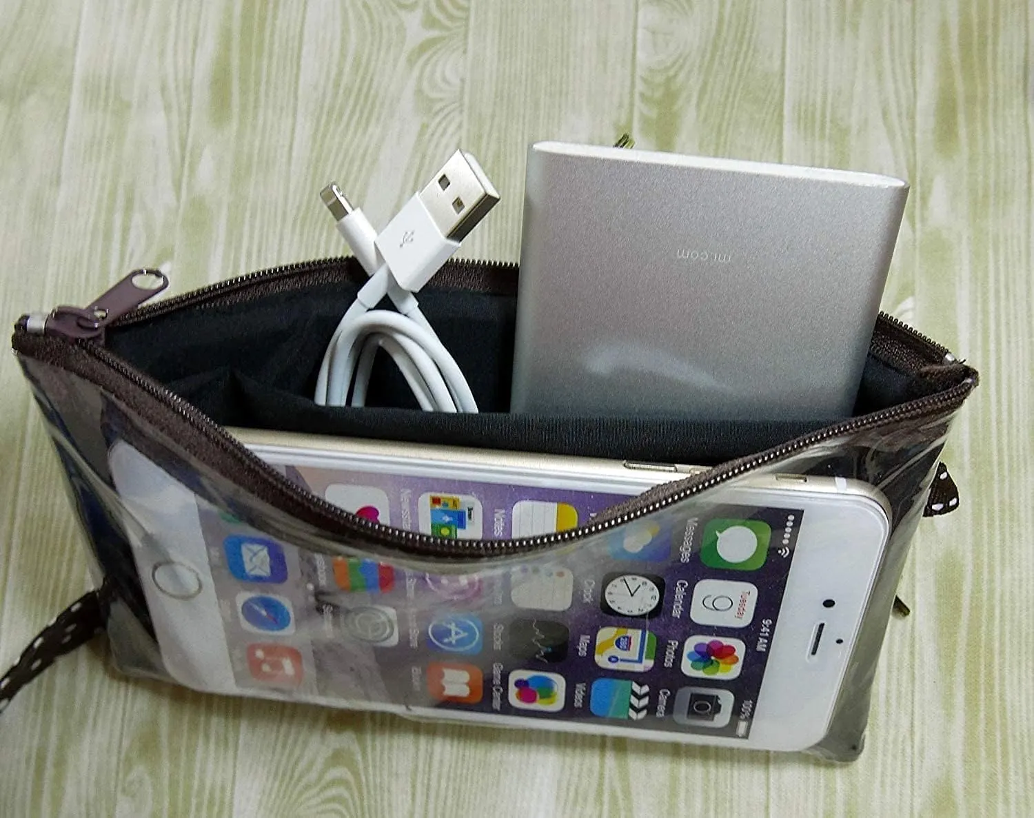 Tainada Phone Wristlet Purse 2 in 1 Pouch w/Clear View Window Touch Screen & Detachable Neck Strap Lanyard, Wristlet Strap for iPhone 16/15 Pro Max, 16/15 Plus; Samsung S24 , A54, Z Fold6 (Dark Gray)