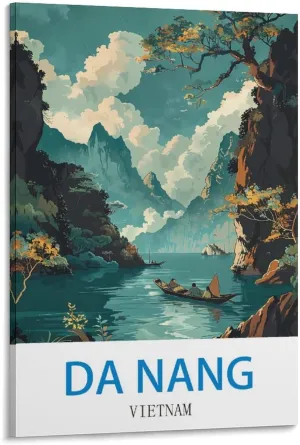 TAROSS Da Nang Vietnam Vintage Travel Poster 16x24inch(40x60cm) Decorative Painting Canvas Wall Posters And Art Picture Print Modern Family Bedroom Decor Posters, Frame-style