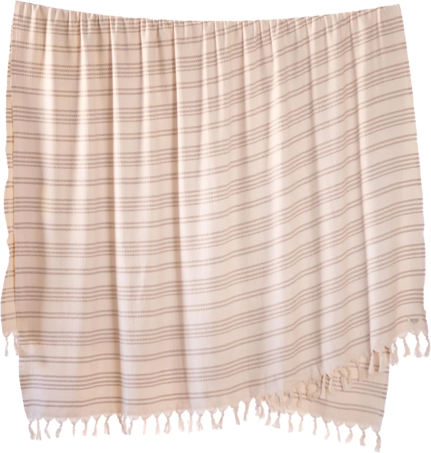 Teema Large Indoor/Outdoor Blanket - 100% Turkish Cotton - Sand Free - Fast Drying - Versatile and Multi-Use - The Seasons Blanket (Cream)