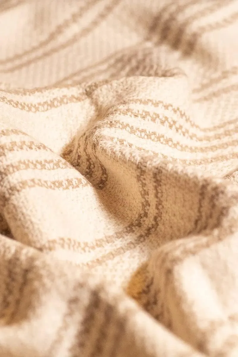 Teema Large Indoor/Outdoor Blanket - 100% Turkish Cotton - Sand Free - Fast Drying - Versatile and Multi-Use - The Seasons Blanket (Cream)