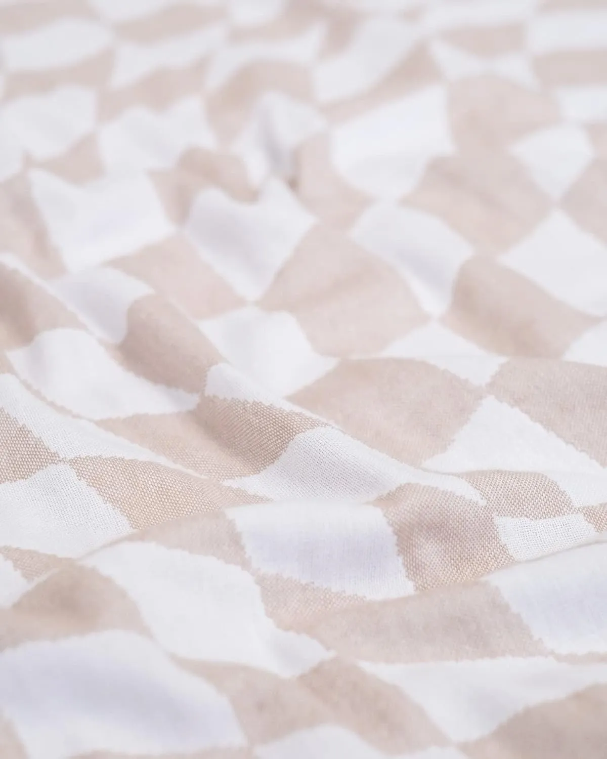 Teema Large Turkish Beach Towel - 100% Turkish Cotton - Sand Free - Fast Drying - Versatile and Multi-Use - The Checkmate (Tan)