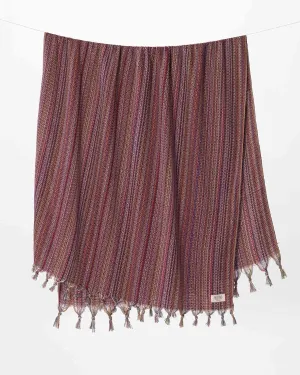 Teema Large Turkish Beach Towel - 100% Turkish Cotton - Sand Free - Fast Drying - Versatile and Multi-Use - The Labyrinth (Maroon)