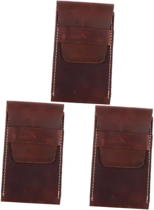 TENDYCOCO 3 Pcs Leather Watch Bag Watches Clear Accessories Cart for Multi Window Automatic Watch Winder Bracelets Holder Make Storage Basket Stationary Pocket Watch Coffee