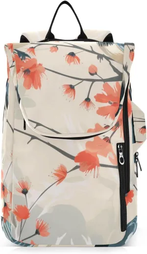Tennis Bag Tennis Backpack for Women Men, Tennis Bag Holds 2 Rackets, Pickleball Paddles Balls, Badminton Squash, Chinese Painting Bird (45)