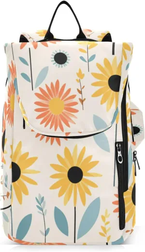 Tennis Bag Tennis Backpack for Women Men, Tennis Bag Holds 2 Rackets, Pickleball Paddles Balls, Badminton Squash, Cute Illustration Sunflower (1)