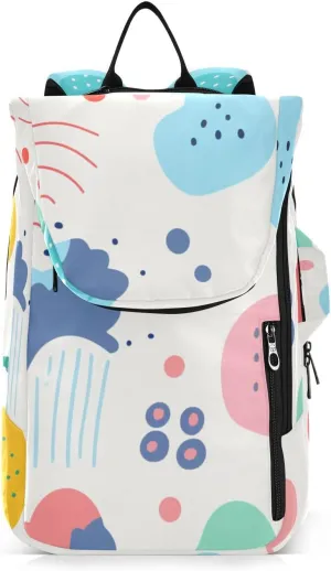Tennis Bag Tennis Backpack for Women Men, Tennis Bag Holds 2 Rackets, Pickleball Paddles Balls, Badminton Squash, Simple Drawing Rainbow Cloud (1)