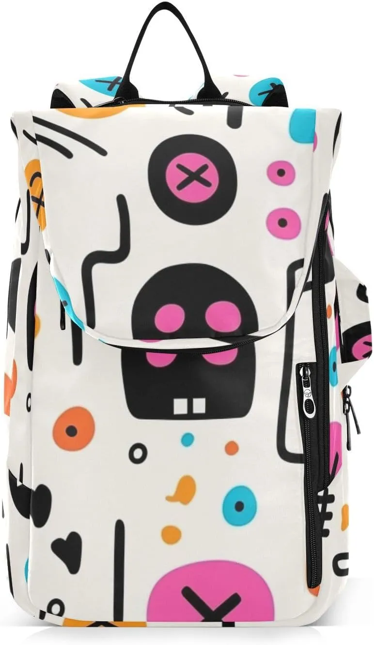 Tennis Bag Tennis Backpack for Women Men, Tennis Bag Holds 2 Rackets, Pickleball Paddles Balls, Badminton Squash, Simple Drawing Skull (1)