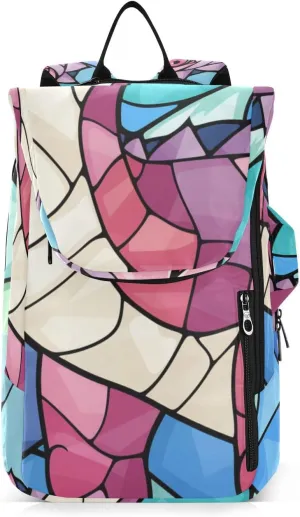 Tennis Bag Tennis Backpack for Women Men, Tennis Bag Holds 2 Rackets, Pickleball Paddles Balls, Badminton Squash, Stained Glass Dinosaur (3)