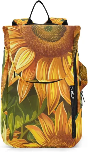 Tennis Bag Tennis Backpack for Women Men, Tennis Bag Holds 2 Rackets, Pickleball Paddles Balls, Badminton Squash, Sunflower (21)