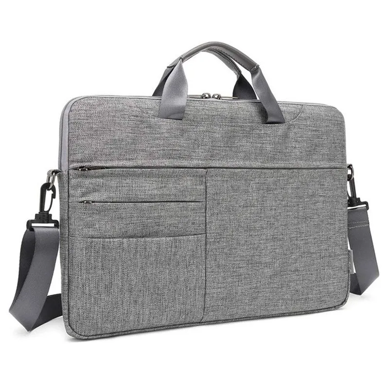 THE CLOWNFISH CoolBELL Messenger Bag - Lightweight, Durable | Removable Shoulder Strap | Fits 15.6 inch Laptops | Grey