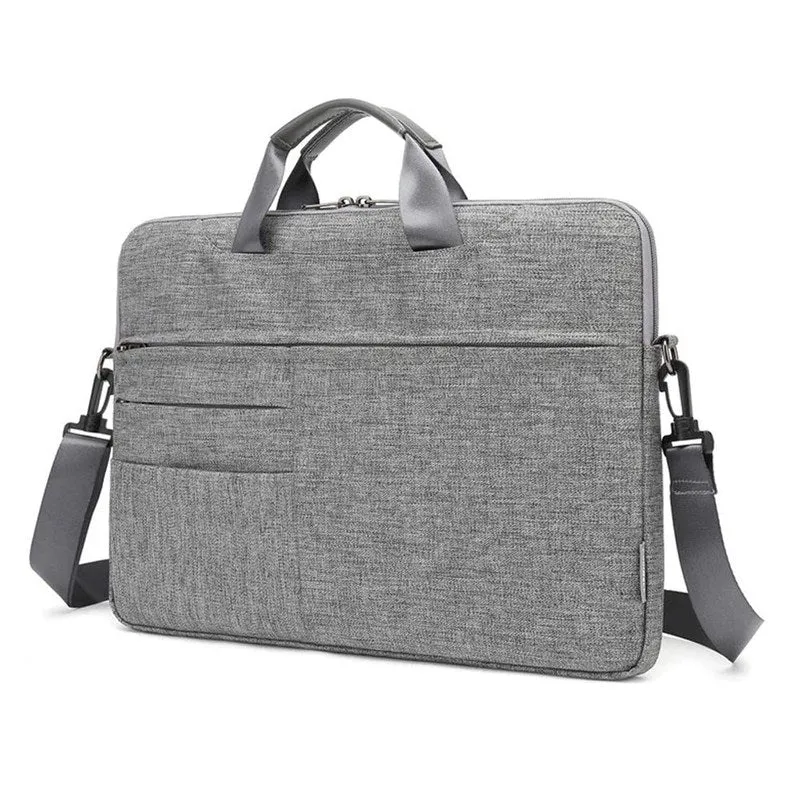 THE CLOWNFISH CoolBELL Messenger Bag - Lightweight, Durable | Removable Shoulder Strap | Fits 15.6 inch Laptops | Grey