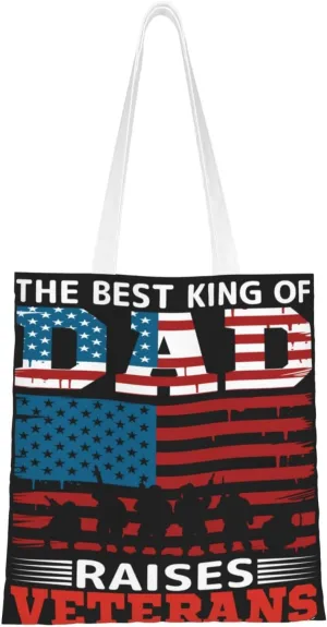 The Super Hero In My Life Is MY Dad Fathers Day Canvas Tote Bag for Women Grocery Shoulder Bags Shopping Handbags