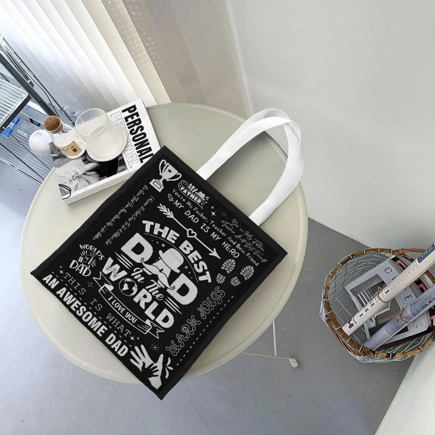 The Super Hero In My Life Is MY Dad Fathers Day Canvas Tote Bag for Women Grocery Shoulder Bags Shopping Handbags