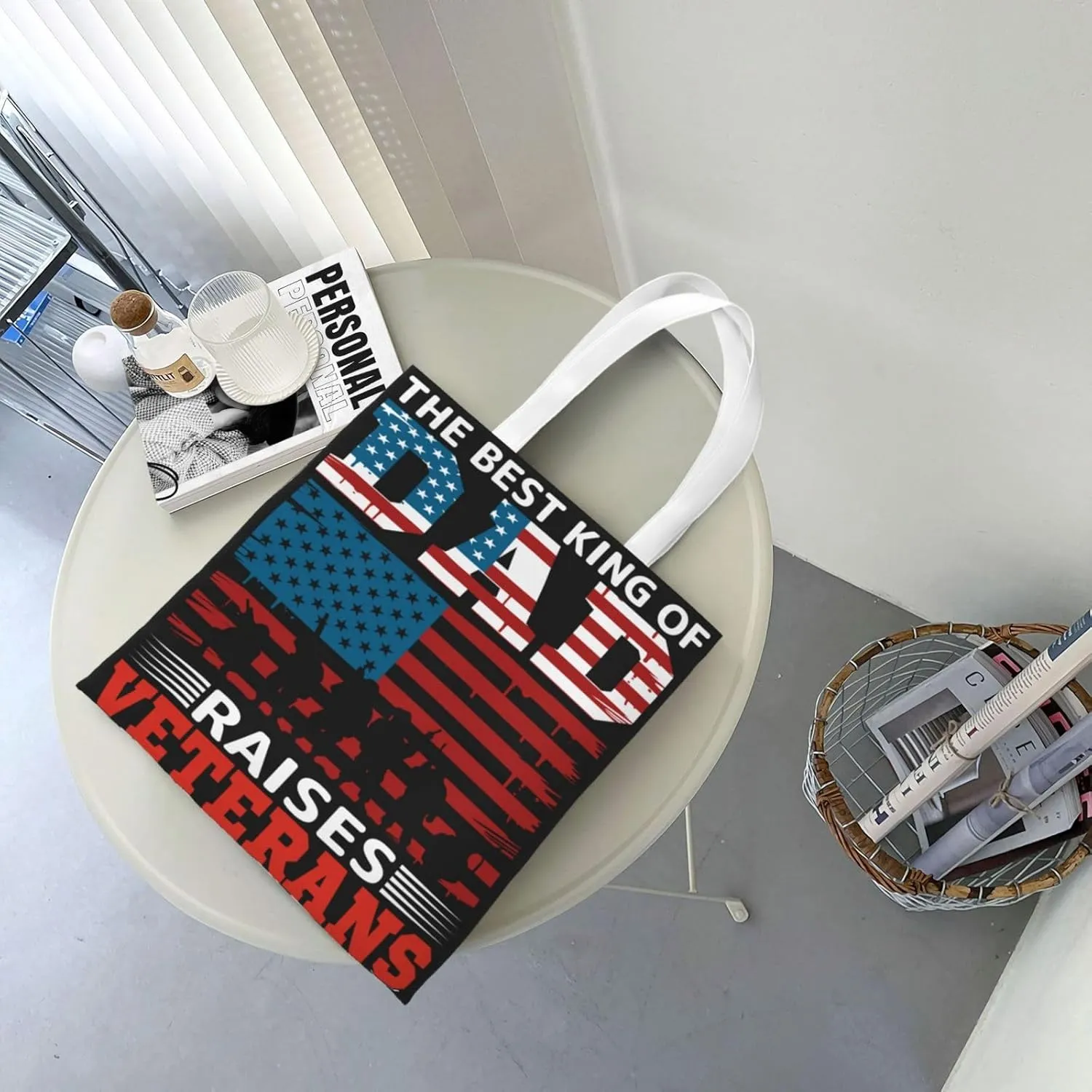 The Super Hero In My Life Is MY Dad Fathers Day Canvas Tote Bag for Women Grocery Shoulder Bags Shopping Handbags