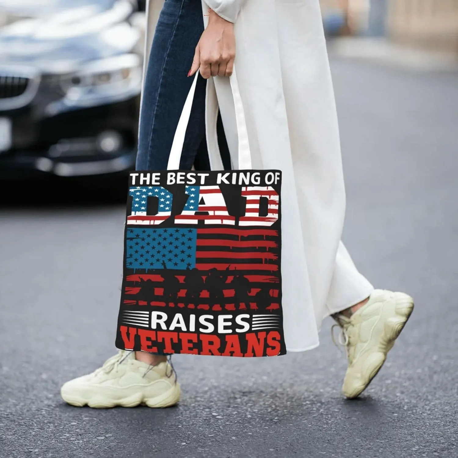 The Super Hero In My Life Is MY Dad Fathers Day Canvas Tote Bag for Women Grocery Shoulder Bags Shopping Handbags