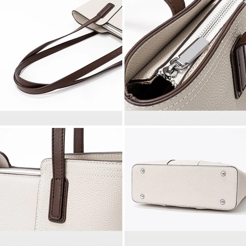 The Tote Bag for Women Genuine leather Top Handle Satchel Purse Shoulder Crossbody Handheld Bag for work Travel