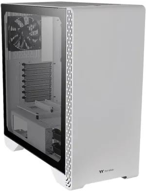 Thermaltake S300 Tempered Glass Snow Edition ATX Mid-Tower Computer Case with 120mm Rear Fan Pre-Installed CA-1P5-00M6WN-00