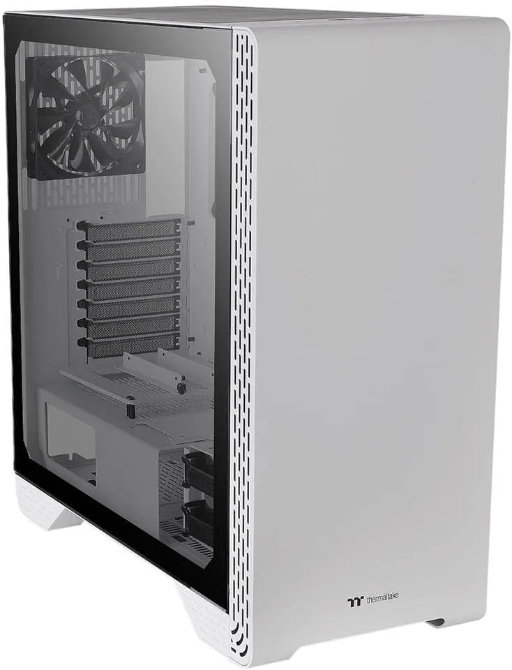 Thermaltake S300 Tempered Glass Snow Edition ATX Mid-Tower Computer Case with 120mm Rear Fan Pre-Installed CA-1P5-00M6WN-00