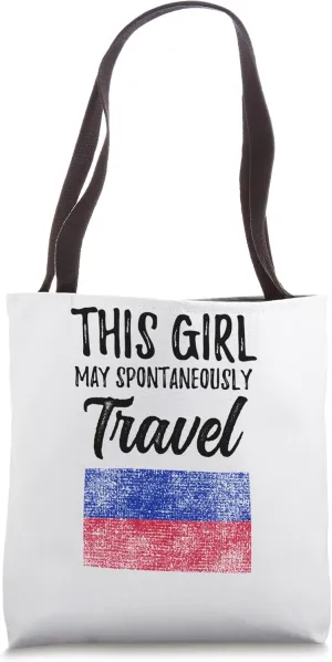 This Girl May Spontaneously Travel Haiti Tote Bag